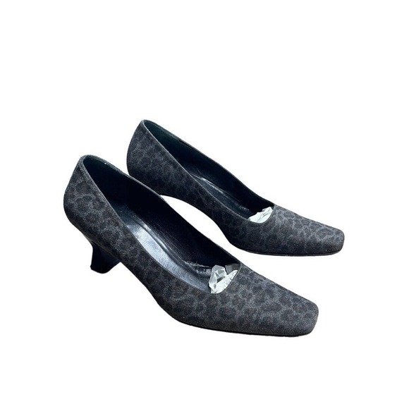 ESCADA Womens Pumps Heels Gray‎ Black Animal Print Size 9 B - Picture 7 of 7